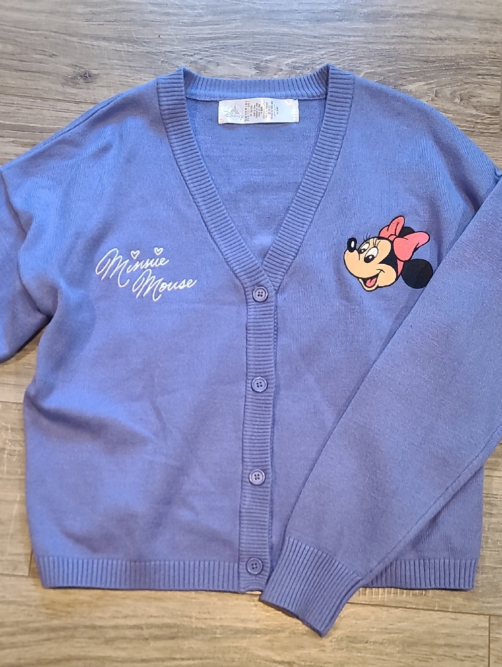Disney Lavender Minnie Mouse V-Neck Cardigan Sweater